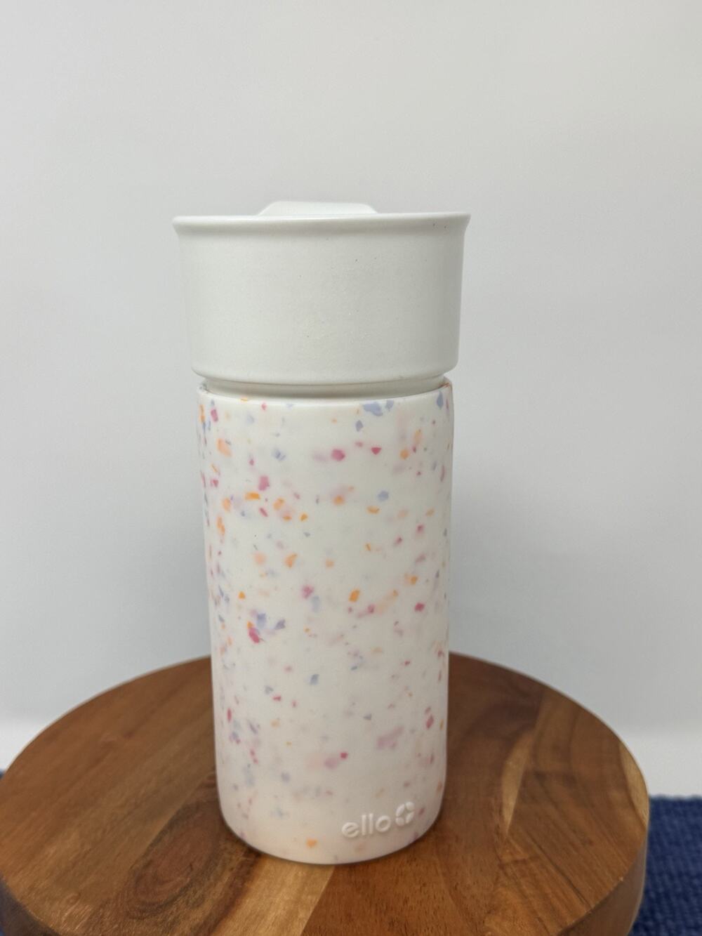 Ello Ogden Ceramic Travel Tumbler 16oz White Multicolor BPA Free Lid Insulated